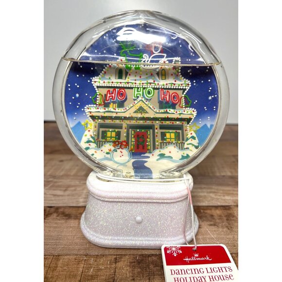 Hallmark Dancing Lights Holiday House Lighted Water Globe Changes Colors - Picture 1 of 9